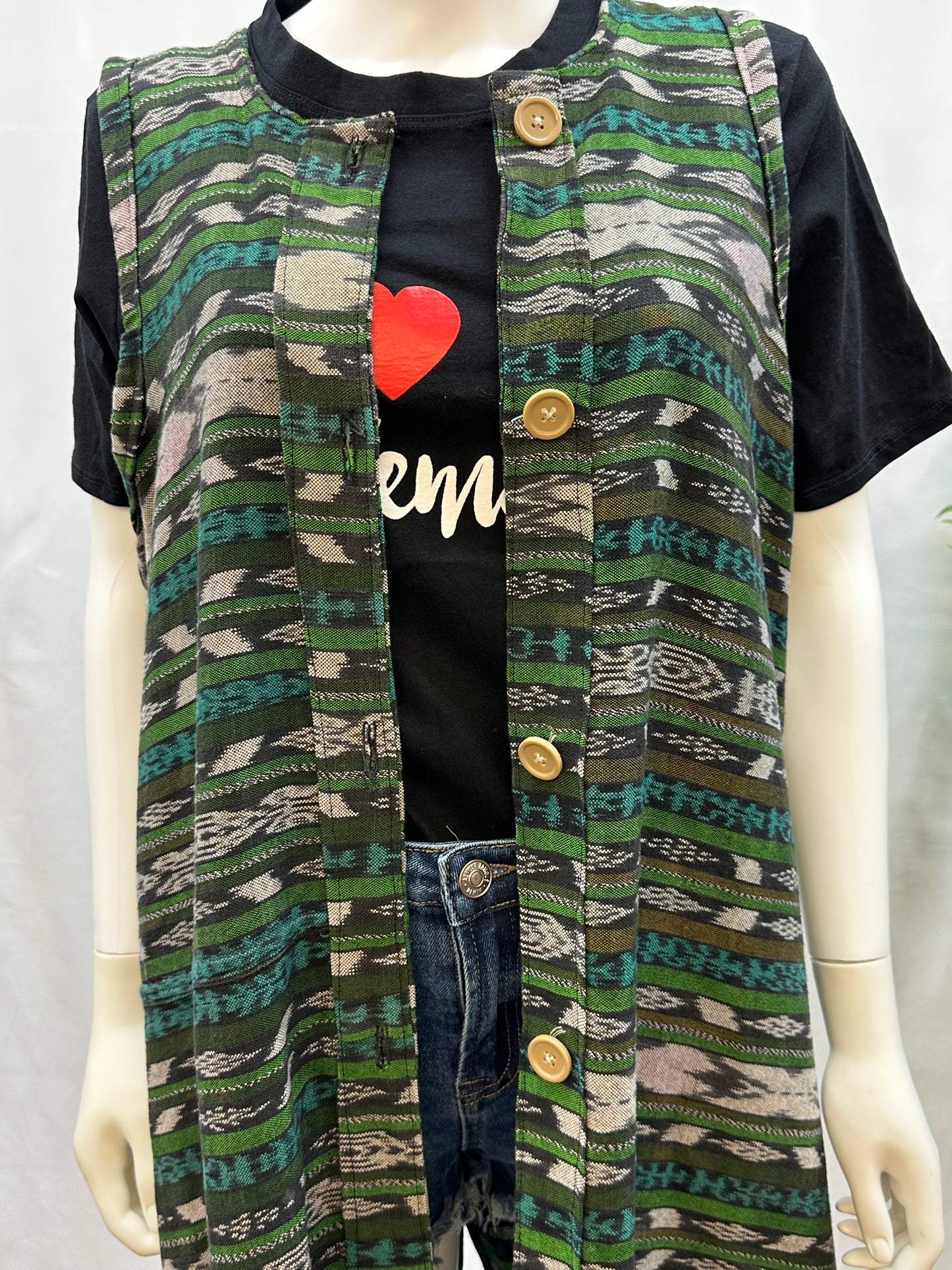 Guatemalan Textile Patchwork Kimono