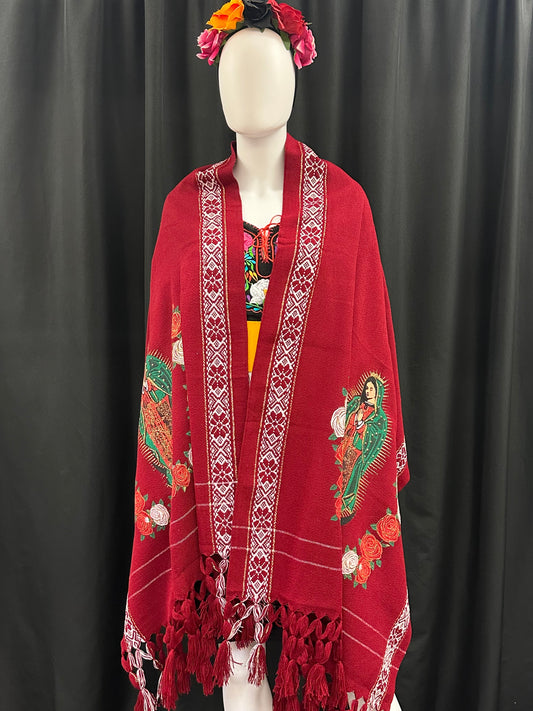 Women's Mexican Virgen de Guadalupe Rebozo