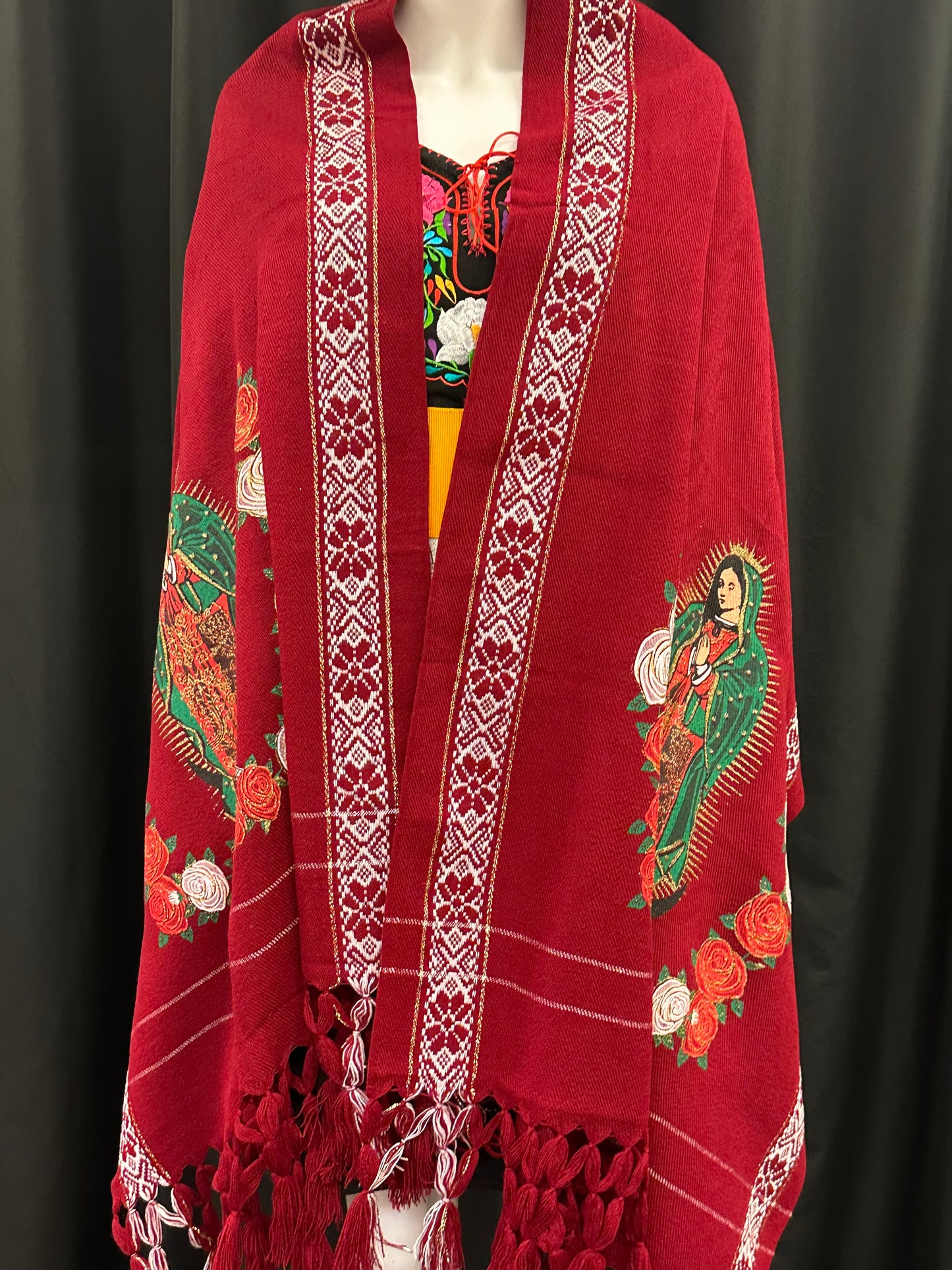 Women's Mexican Virgen de Guadalupe Rebozo