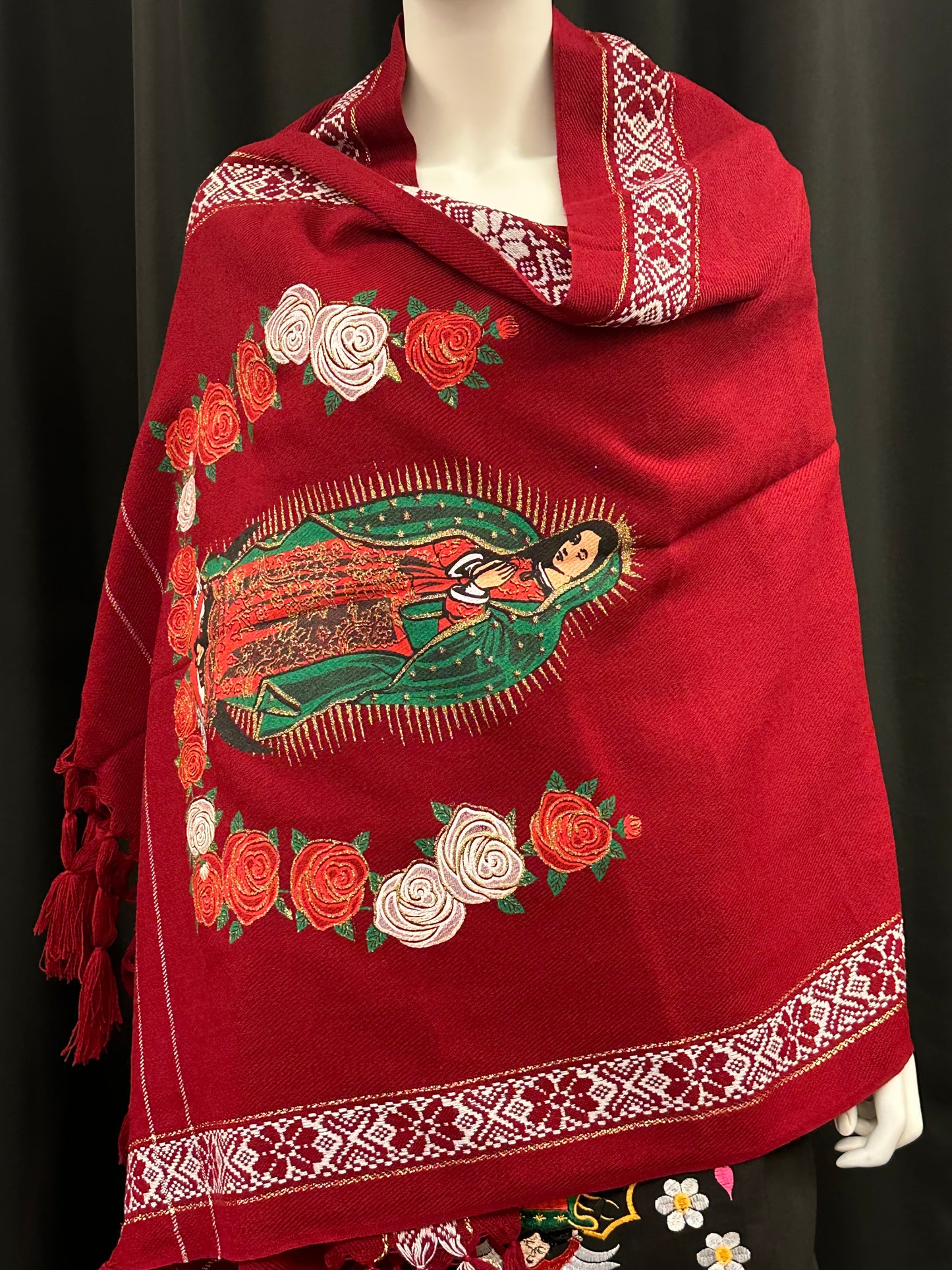 Women's Mexican Virgen de Guadalupe Rebozo