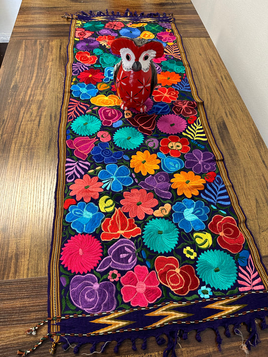 Embroidered Floral Table Runner