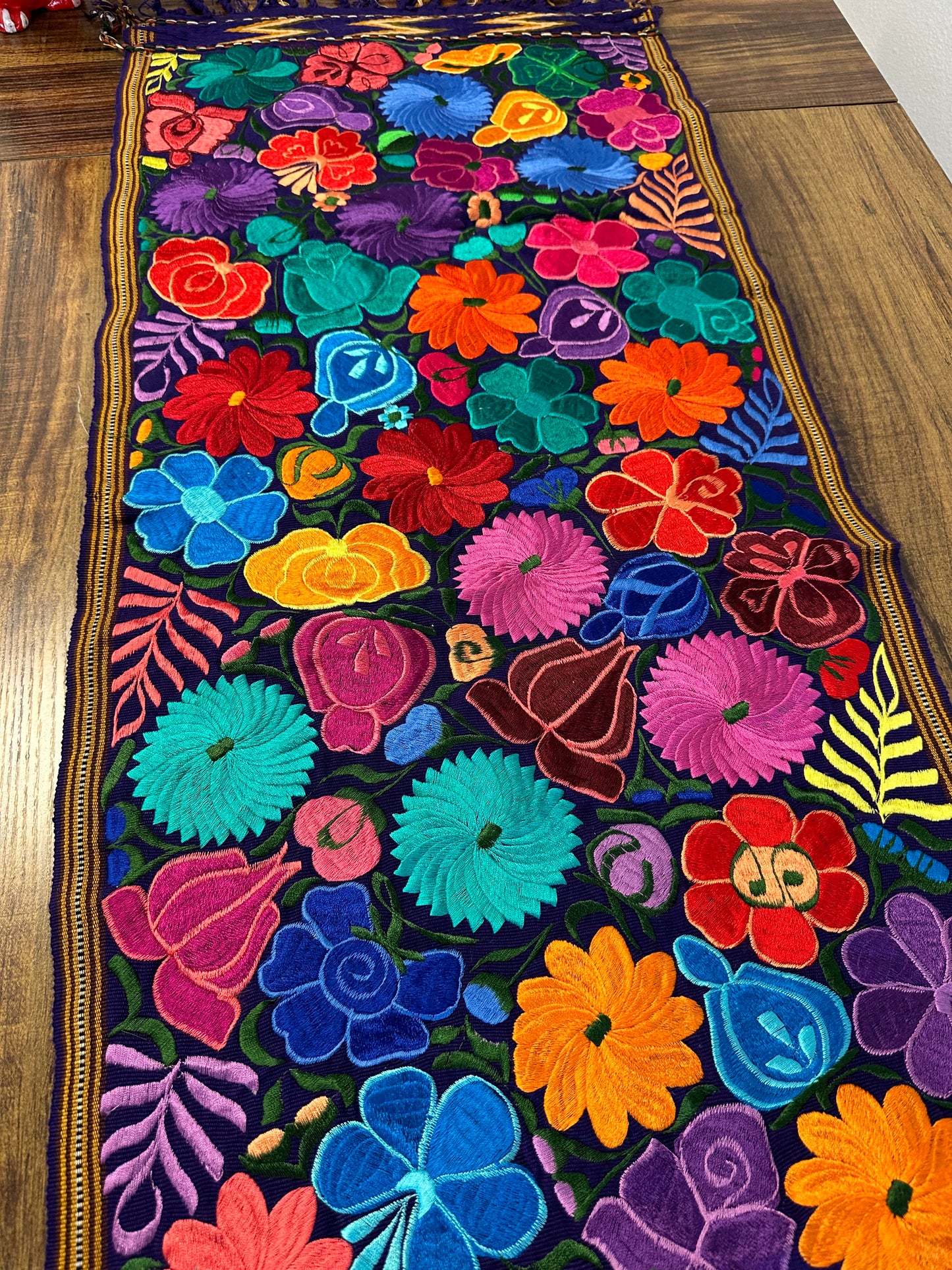 Embroidered Floral Table Runner