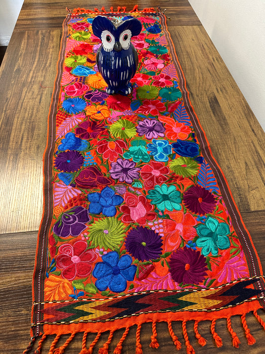 Embroidered Floral Table Runner