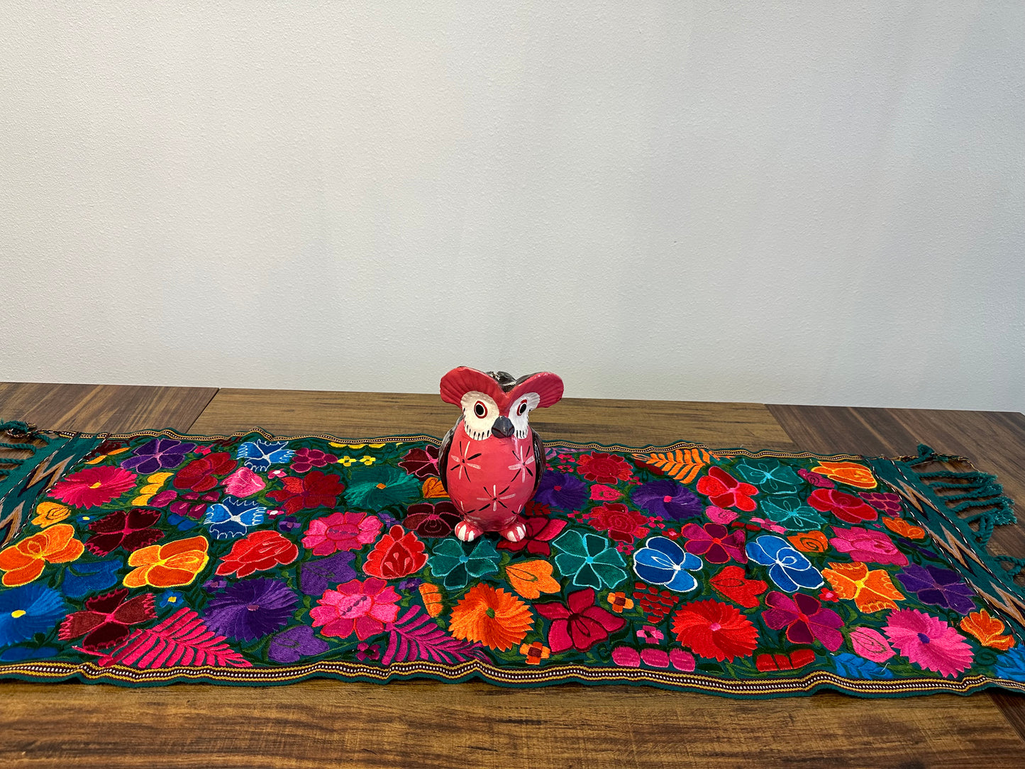 Embroidered Floral Table Runner