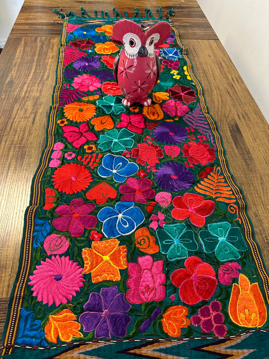 Embroidered Floral Table Runner