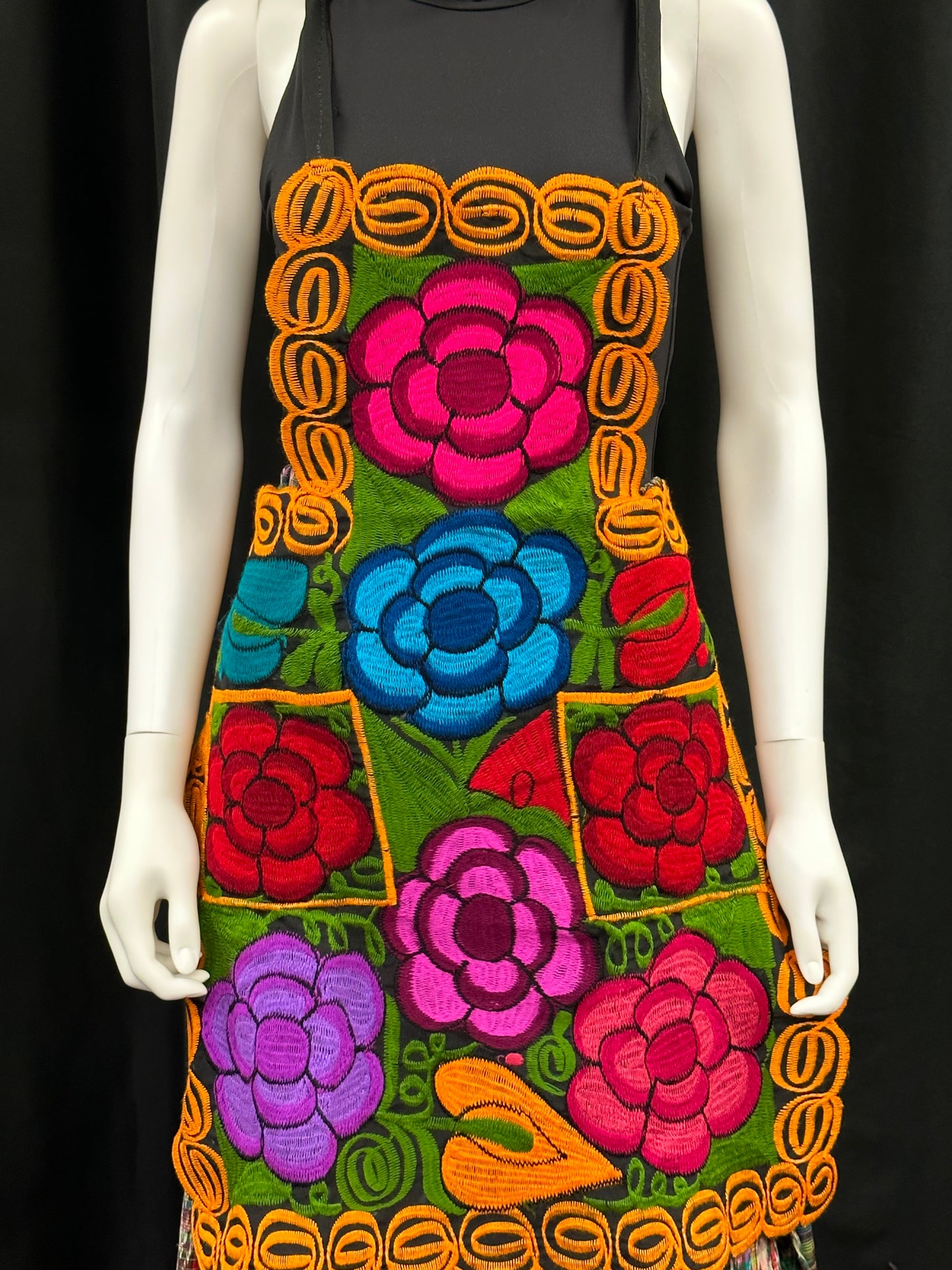 Women's Mexican Embroidered Floral Apron