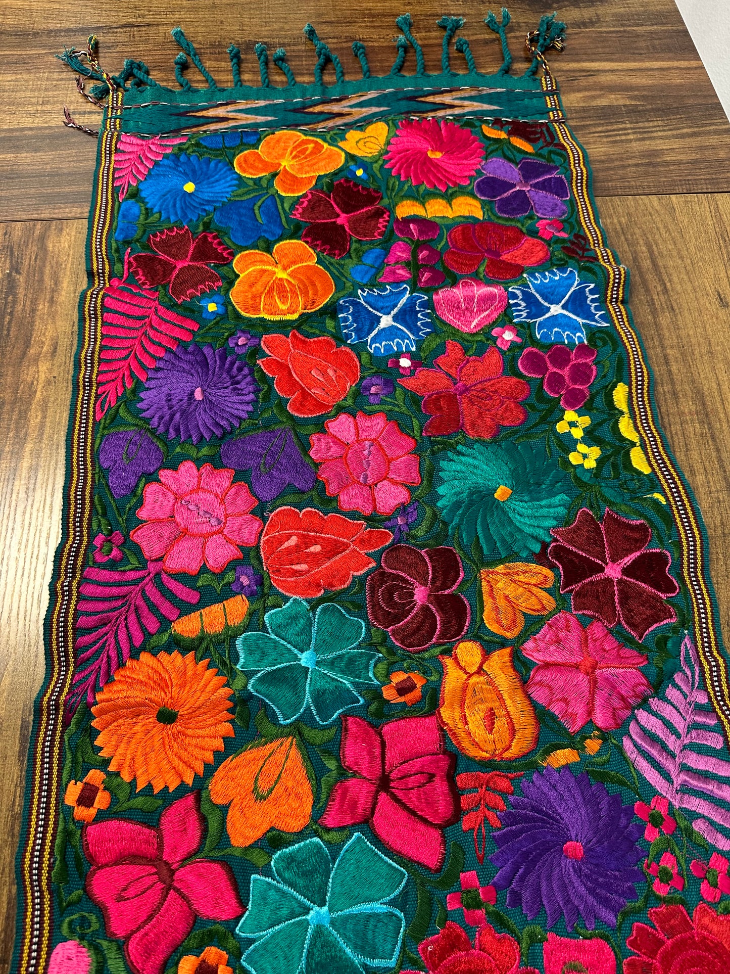 Embroidered Floral Table Runner