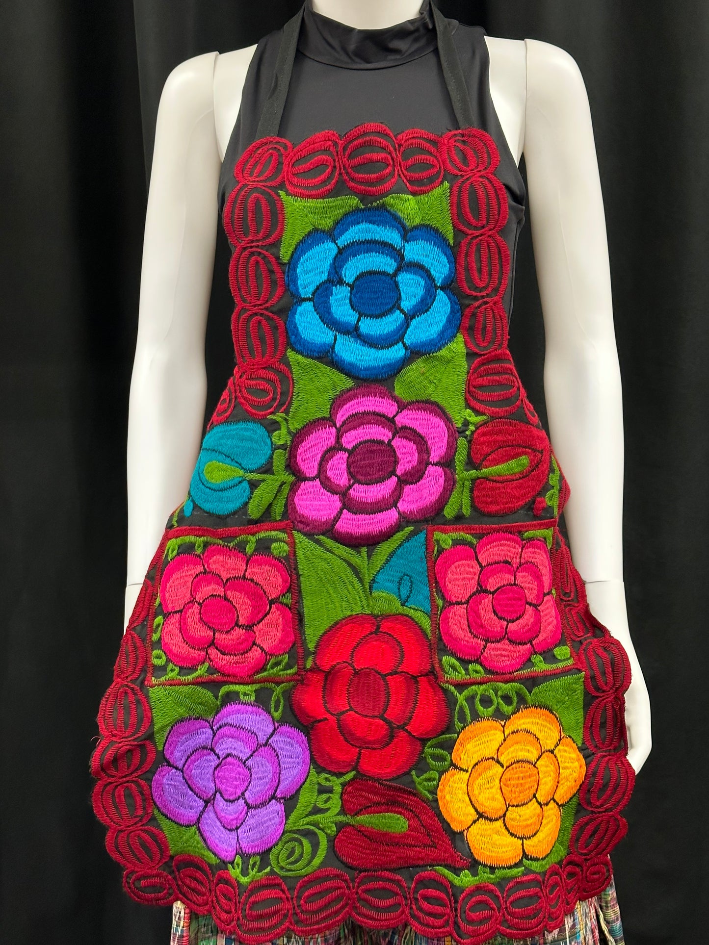 Women's Mexican Embroidered Floral Apron