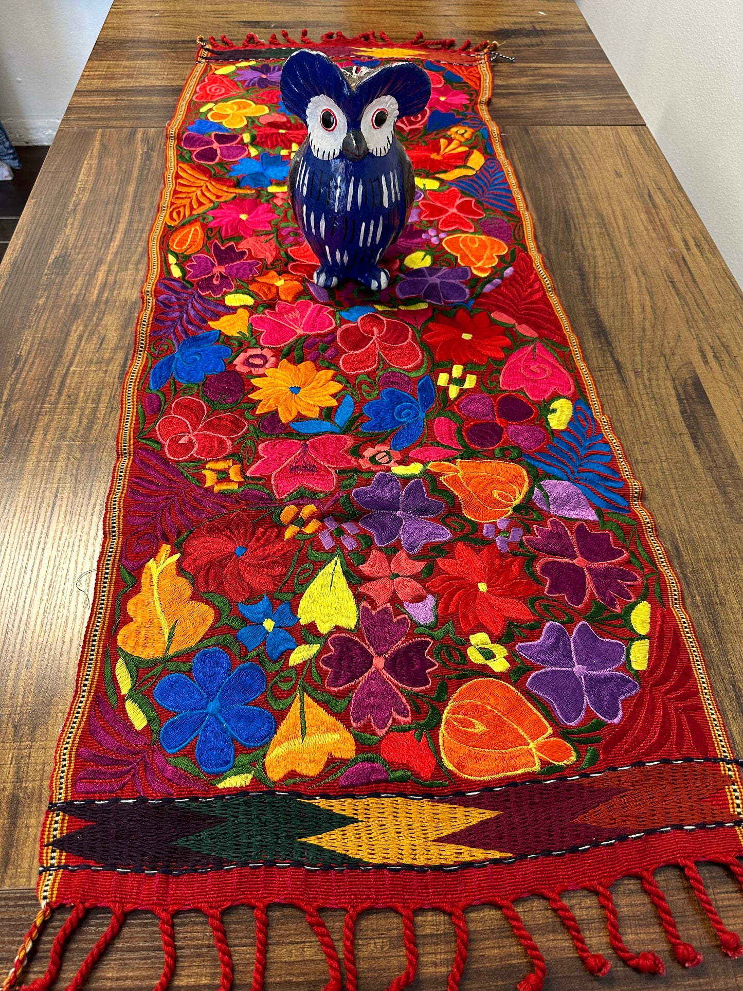 Embroidered Floral Table Runner