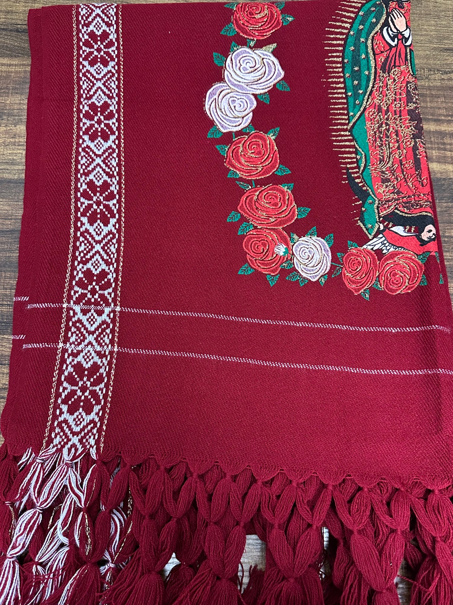 Women's Mexican Virgen de Guadalupe Rebozo