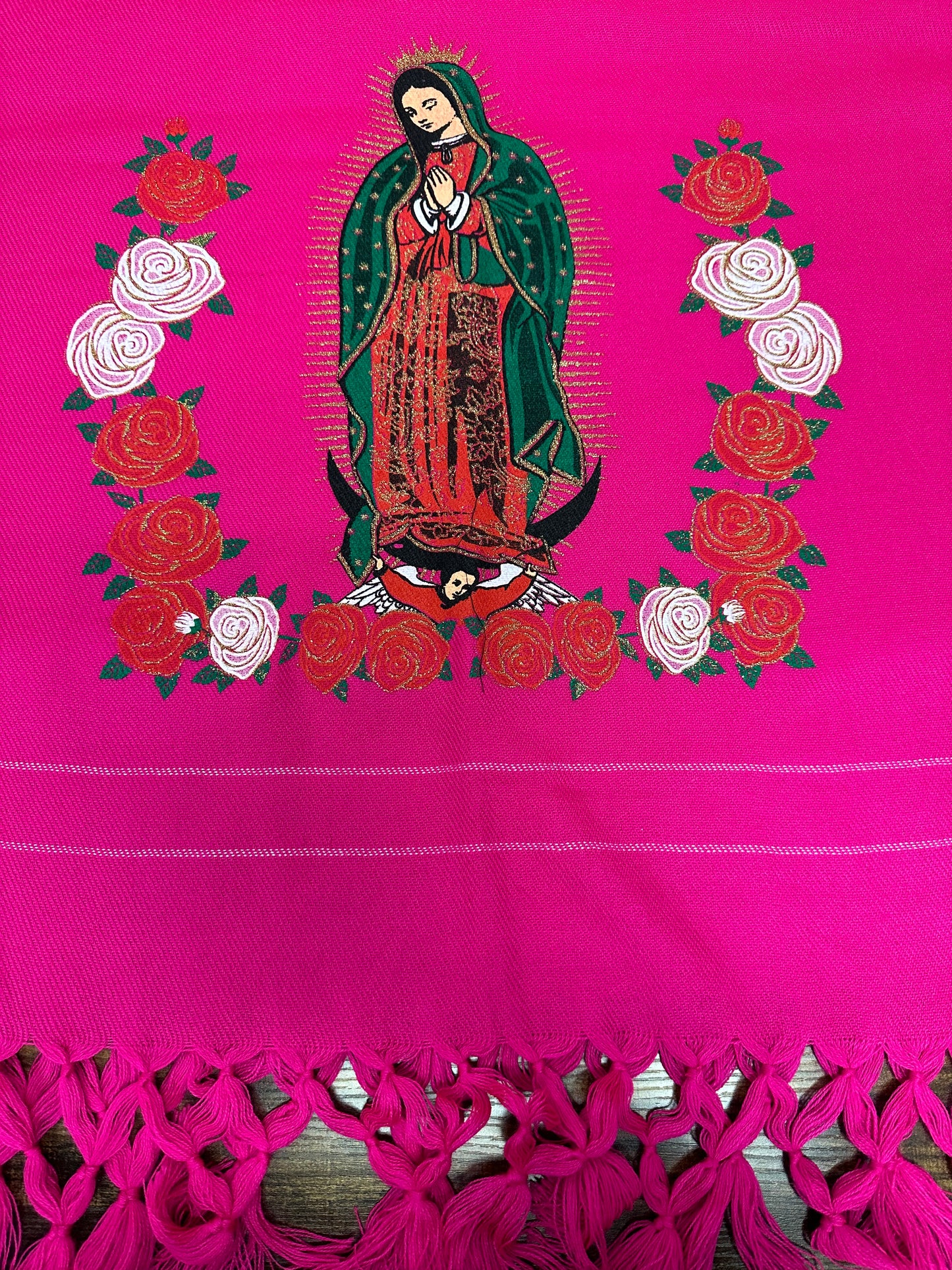 Women's Mexican Virgen de Guadalupe Rebozo