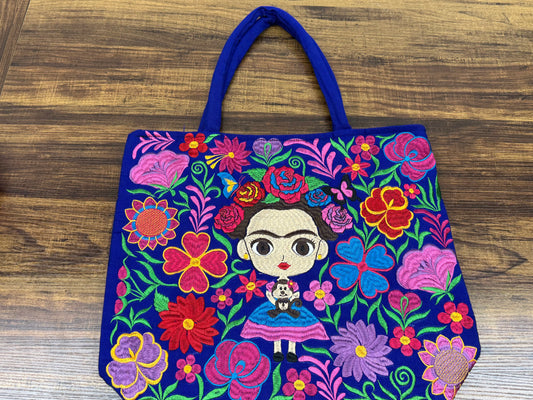 Mexican Frida Embroidered Bag