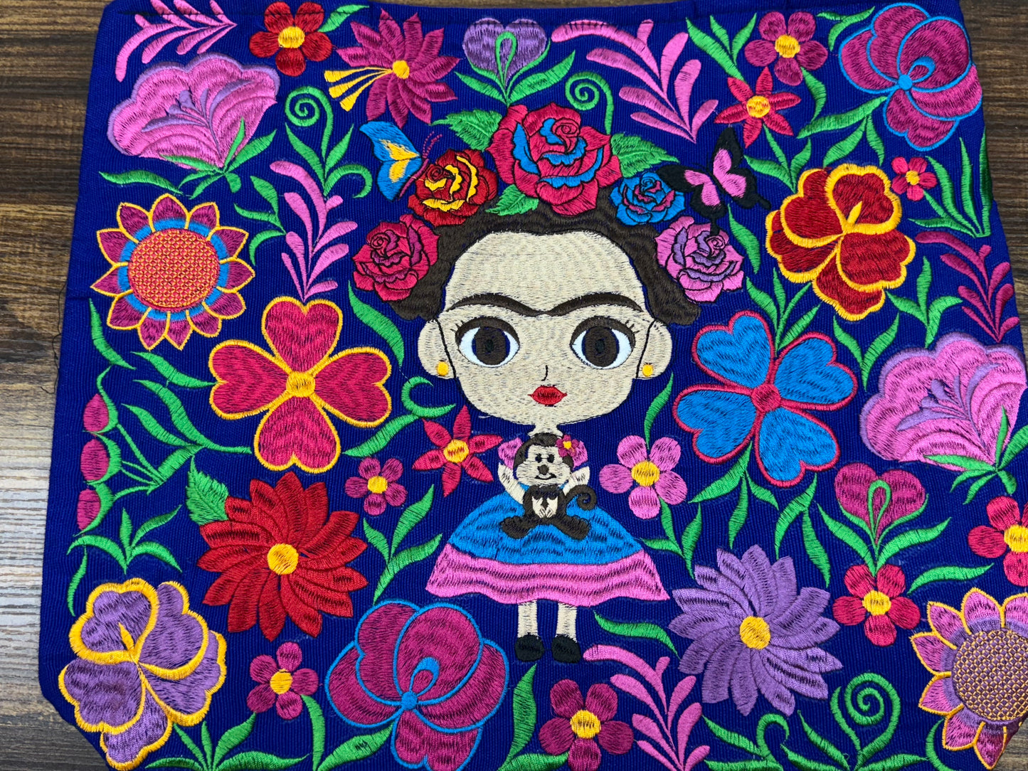 Mexican Frida Embroidered Bag