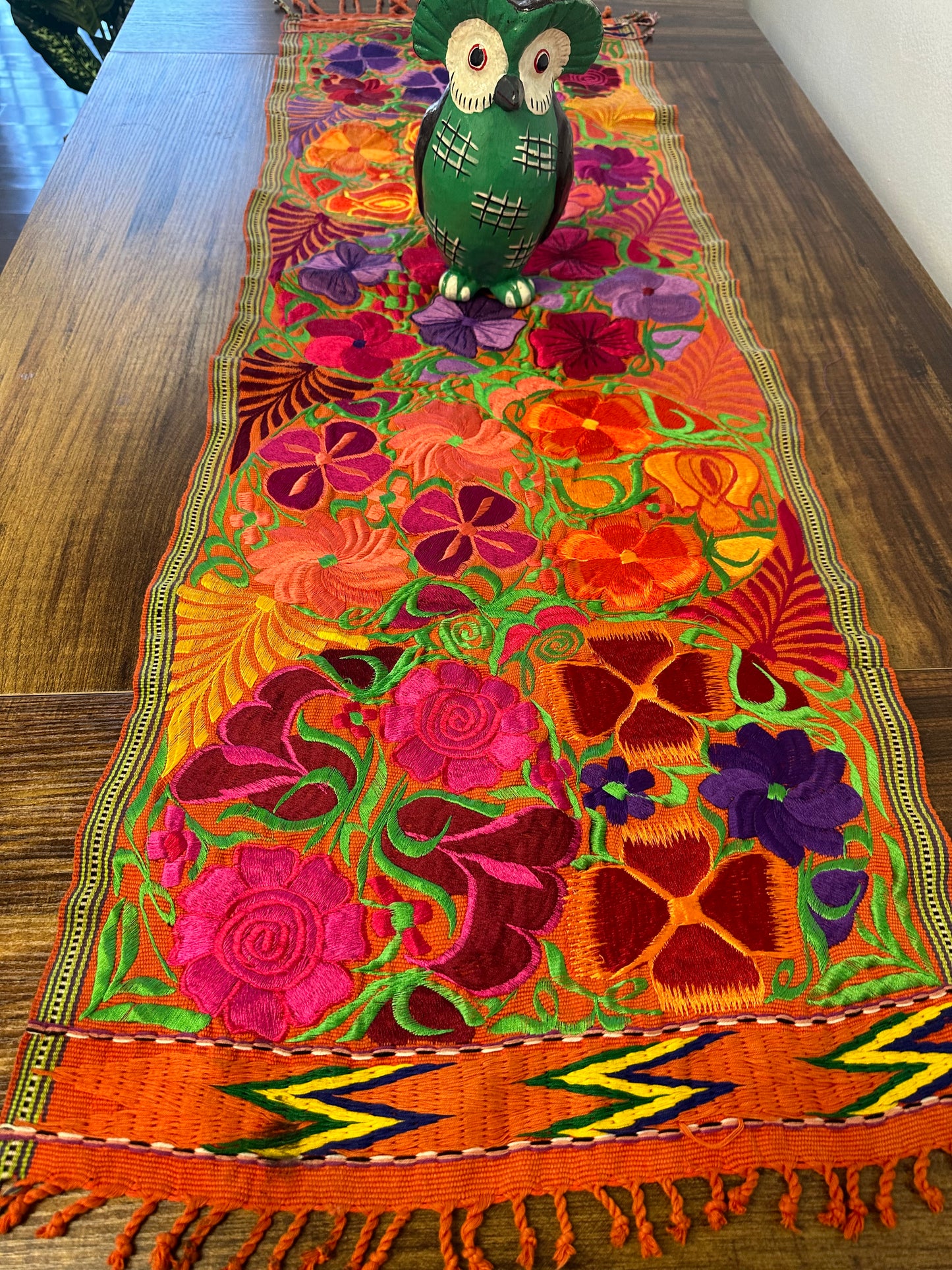 Embroidered Floral Table Runner