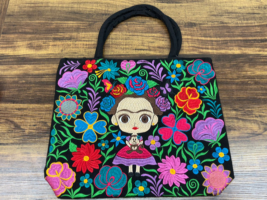 Mexican Frida Embroidered Bag