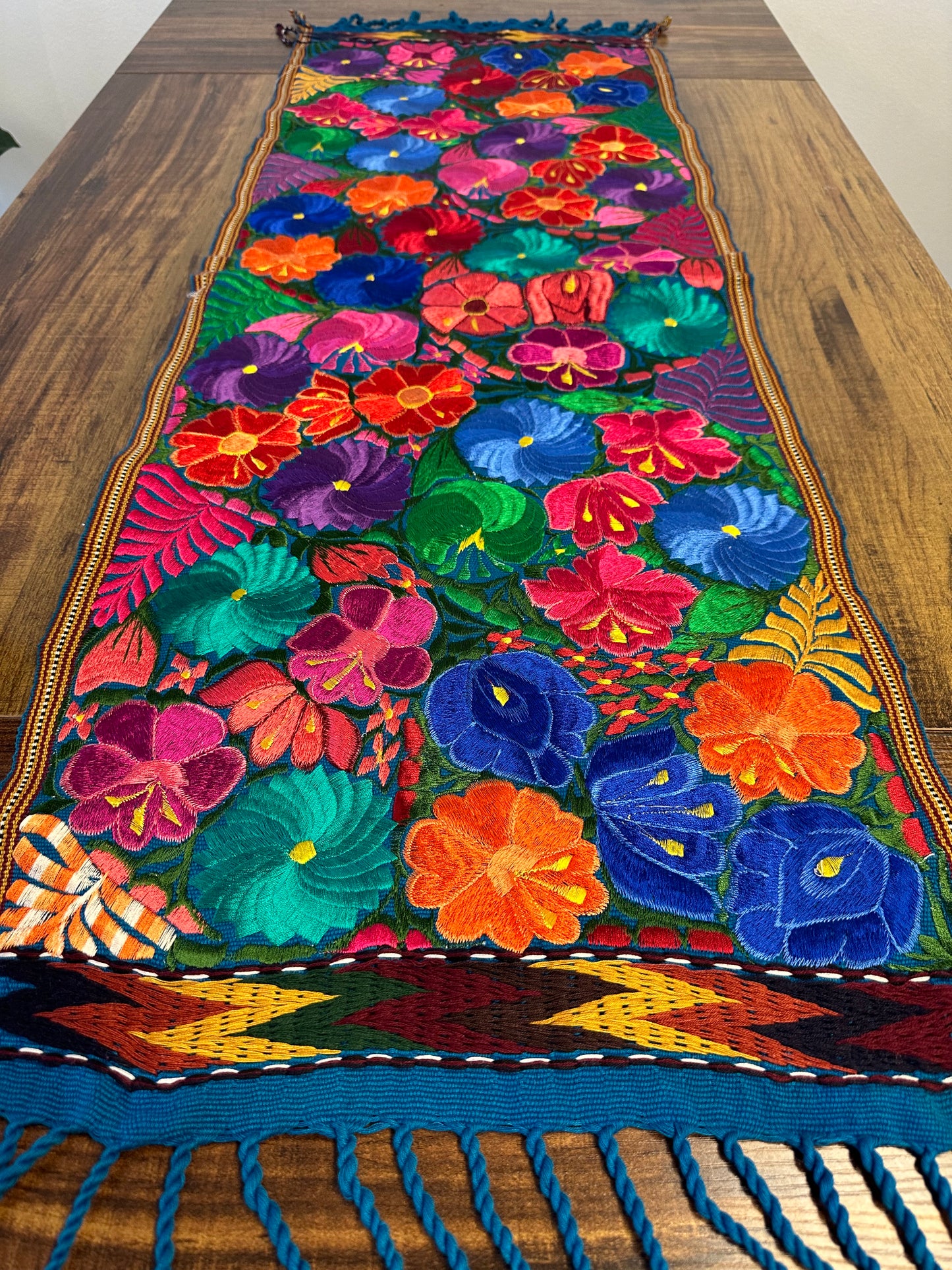 Embroidered Floral Table Runner