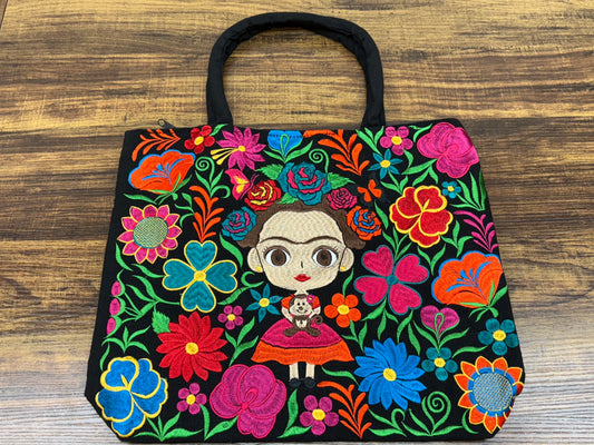 Mexican Frida Embroidered Bag