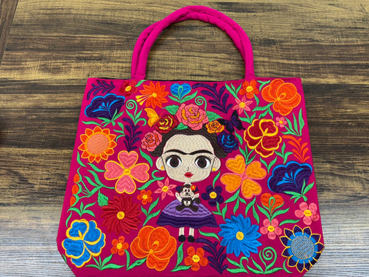 Mexican Frida Embroidered Bag