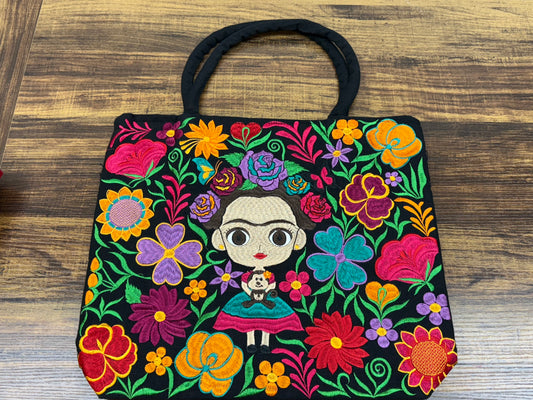 Mexican Frida Embroidered Bag