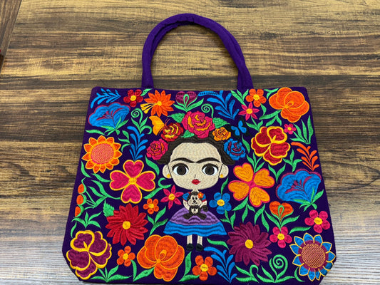 Mexican Frida Embroidered Bag