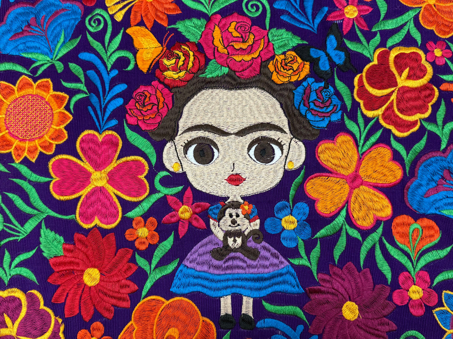 Mexican Frida Embroidered Bag