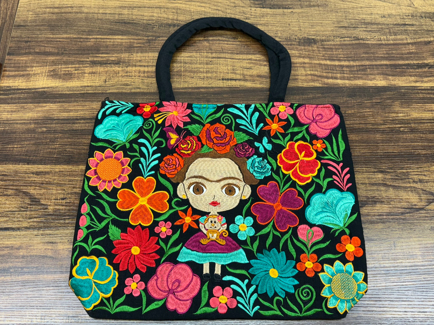Mexican Frida Embroidered Bag