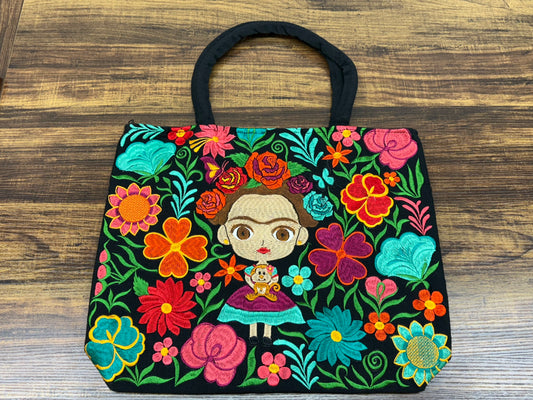 Mexican Frida Embroidered Bag