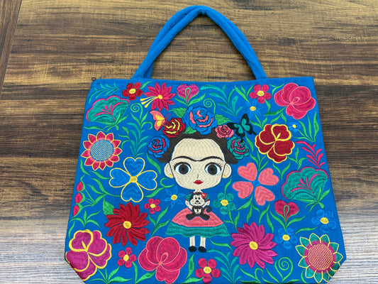 Mexican Frida Embroidered Bag
