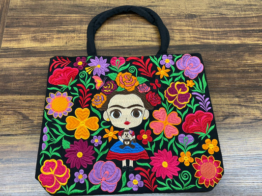 Mexican Frida Embroidered Bag