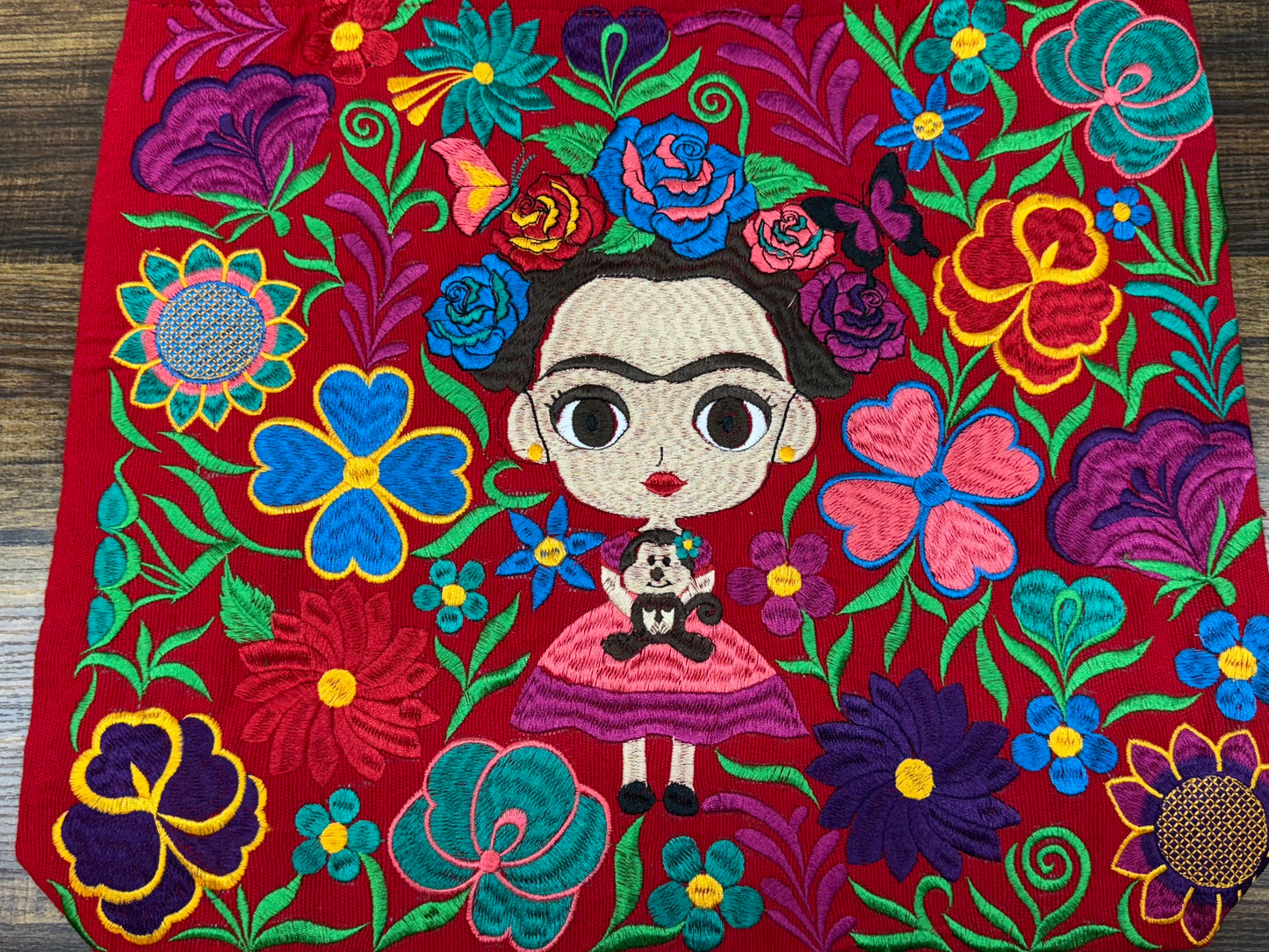 Mexican Frida Embroidered Bag