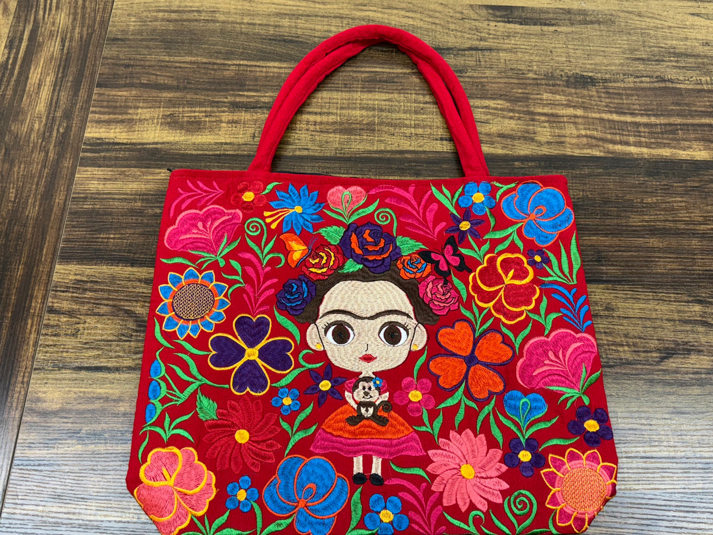 Mexican Frida Embroidered Bag