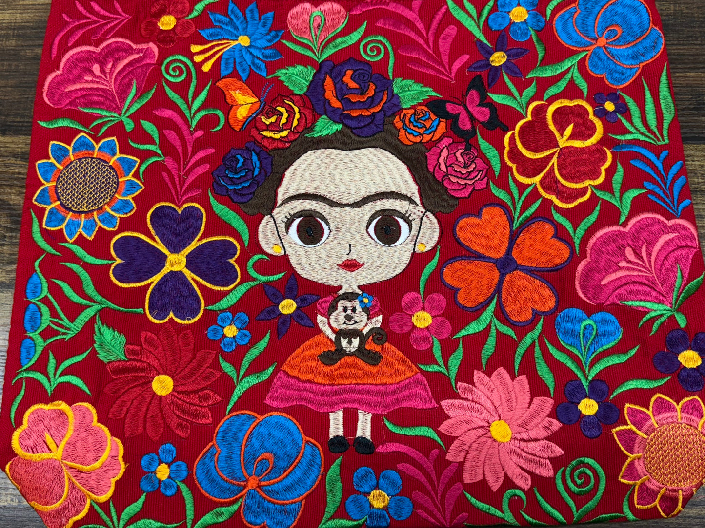 Mexican Frida Embroidered Bag