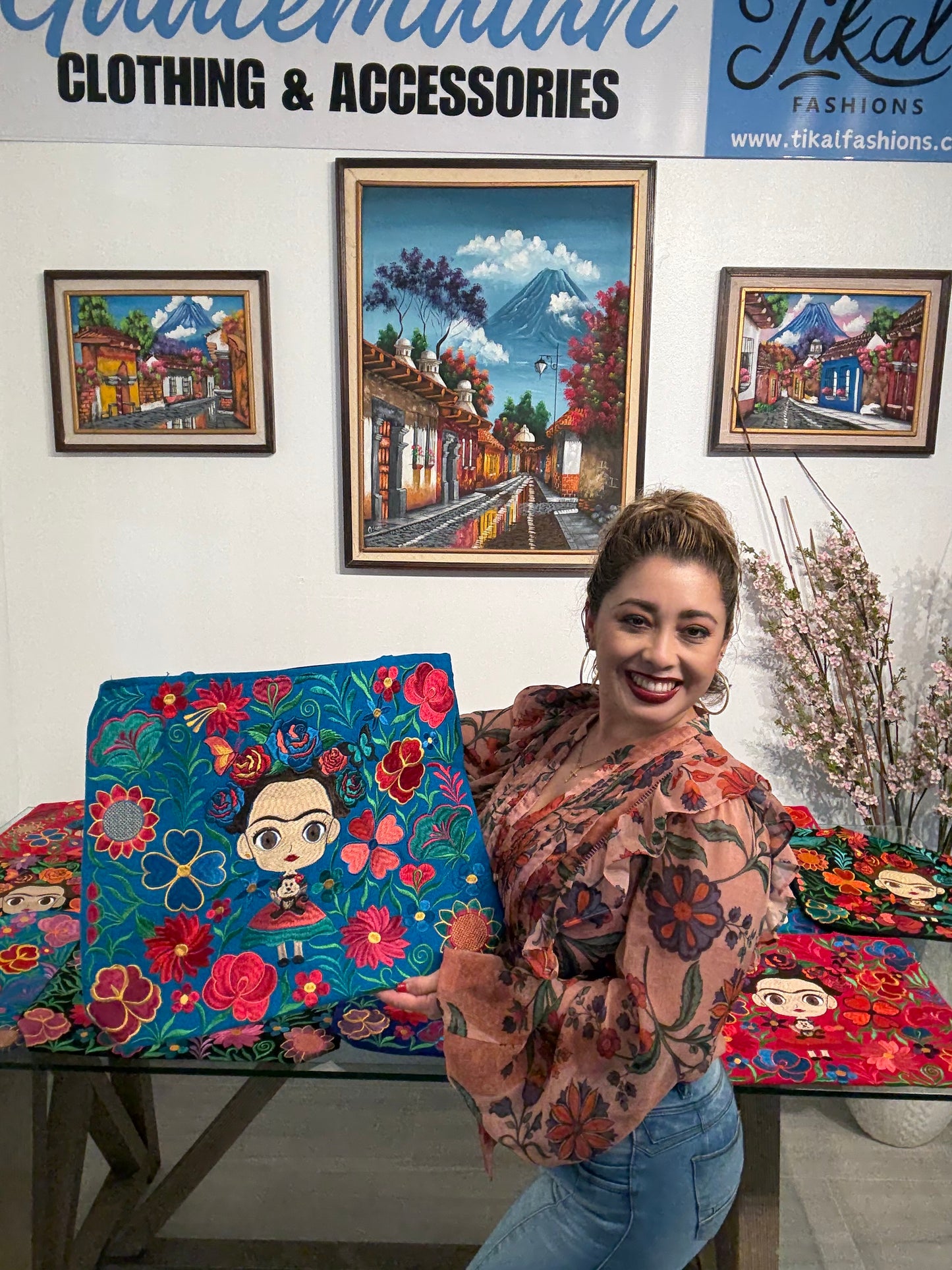 Mexican Frida Embroidered Bag