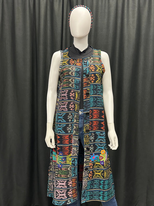 Women's Guatemalan Patchwork Sleeveless Kimono