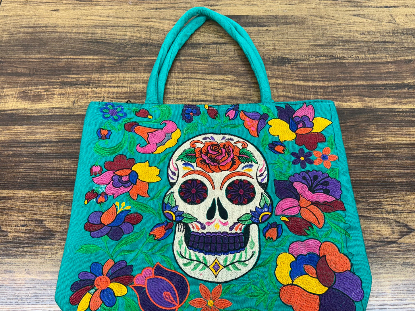 Skull Embroidered Mexican Bag