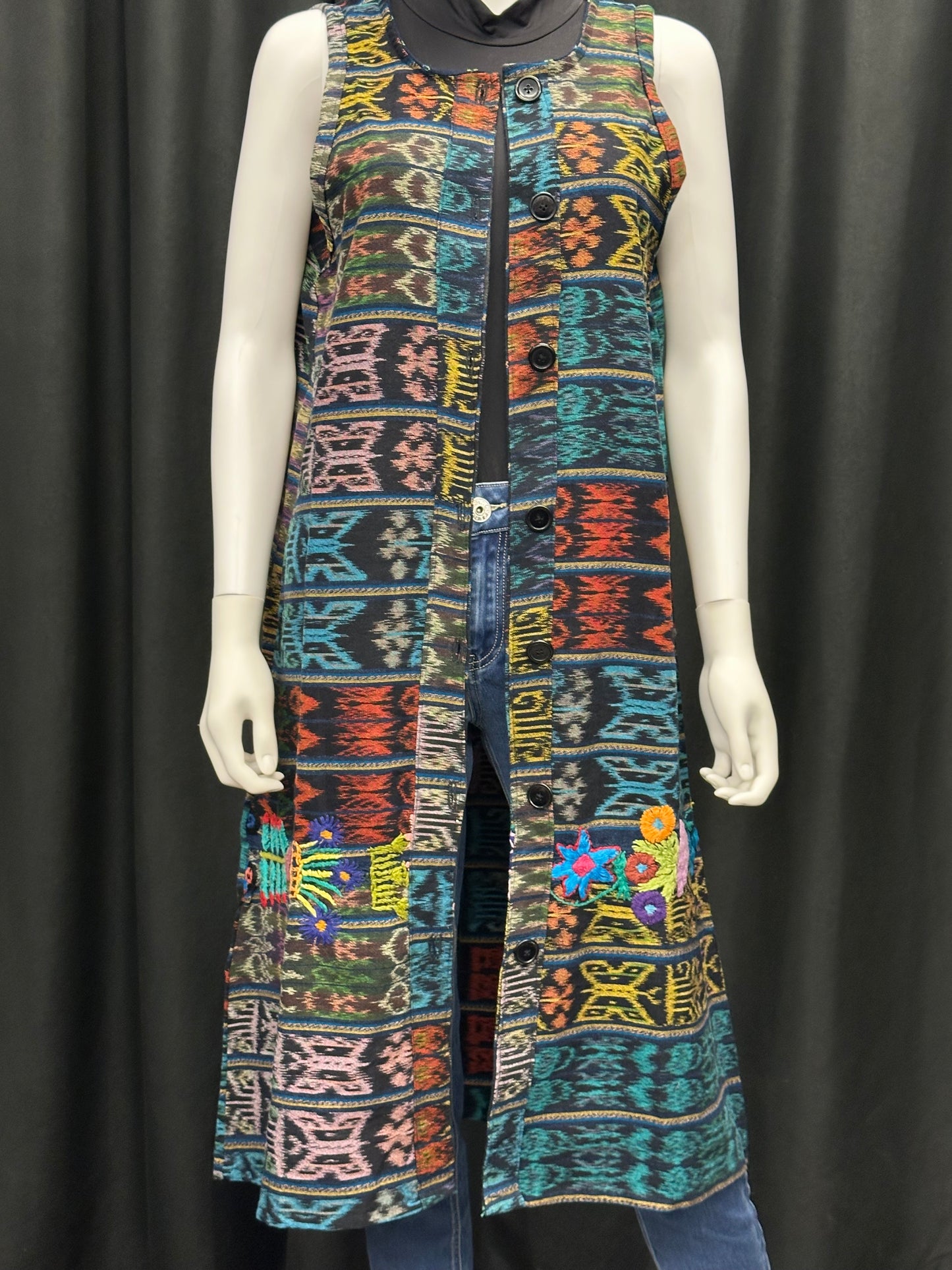 Women's Guatemalan Patchwork Sleeveless Kimono