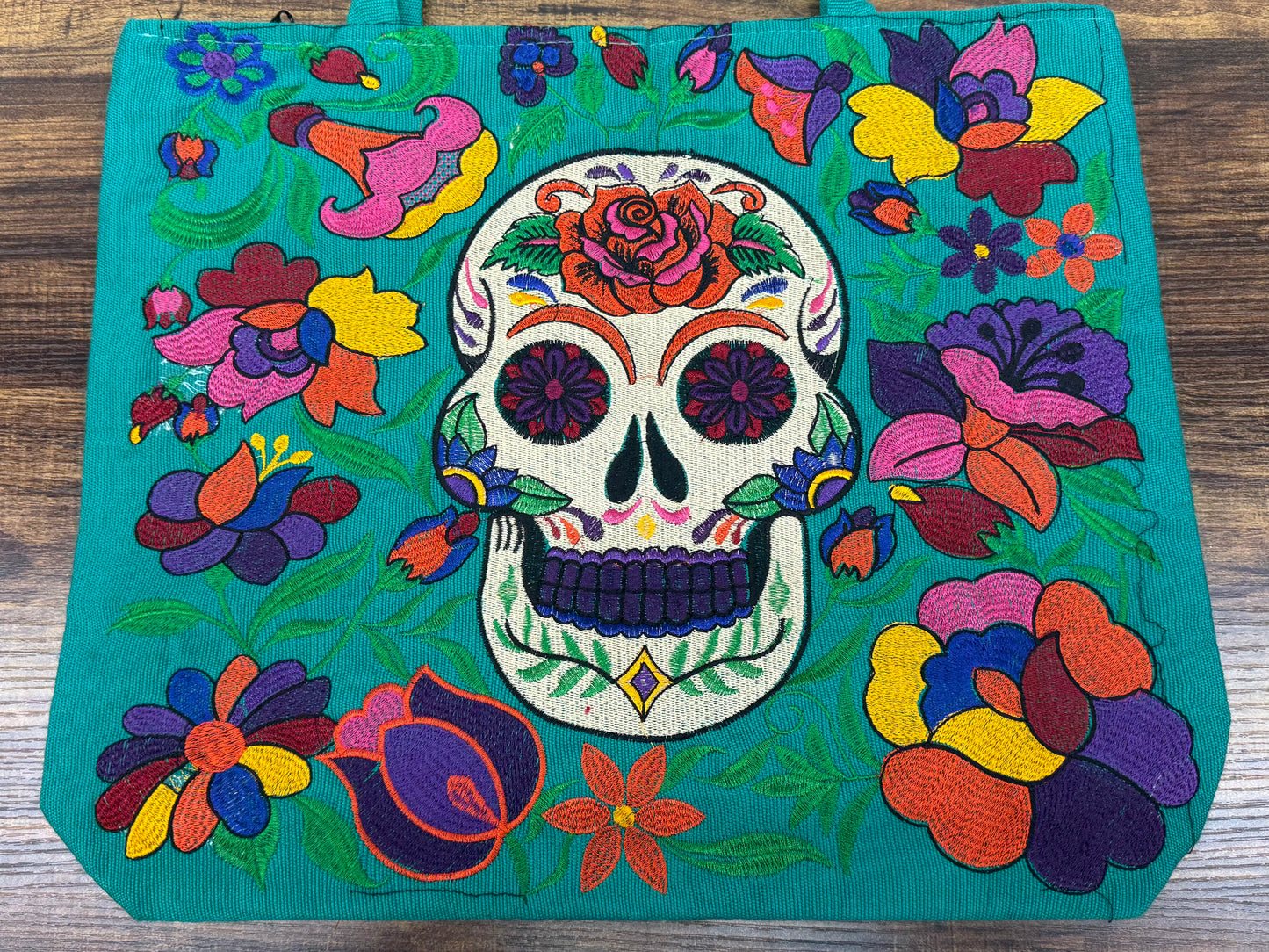 Skull Embroidered Mexican Bag