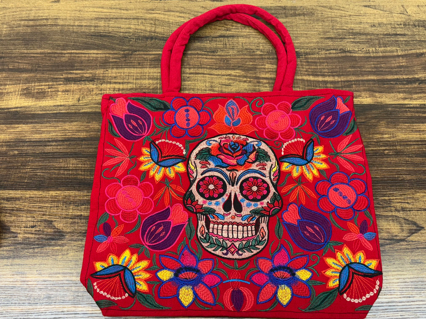 Skull Embroidered Mexican Bag