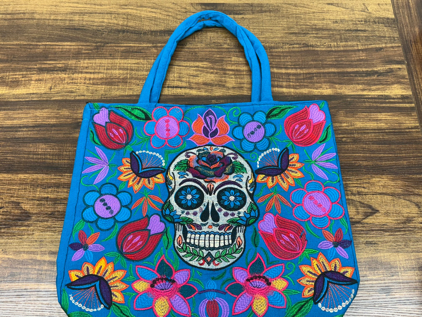 Skull Embroidered Mexican Bag