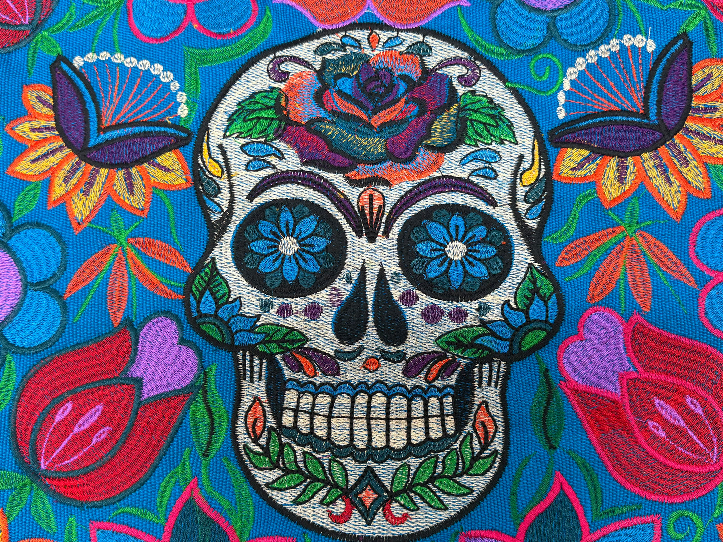 Skull Embroidered Mexican Bag