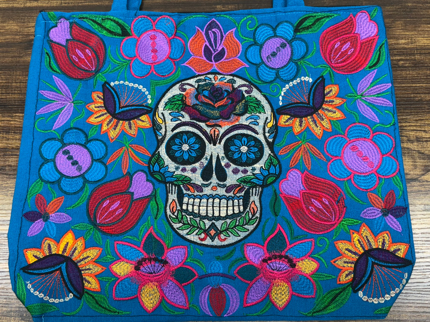 Skull Embroidered Mexican Bag