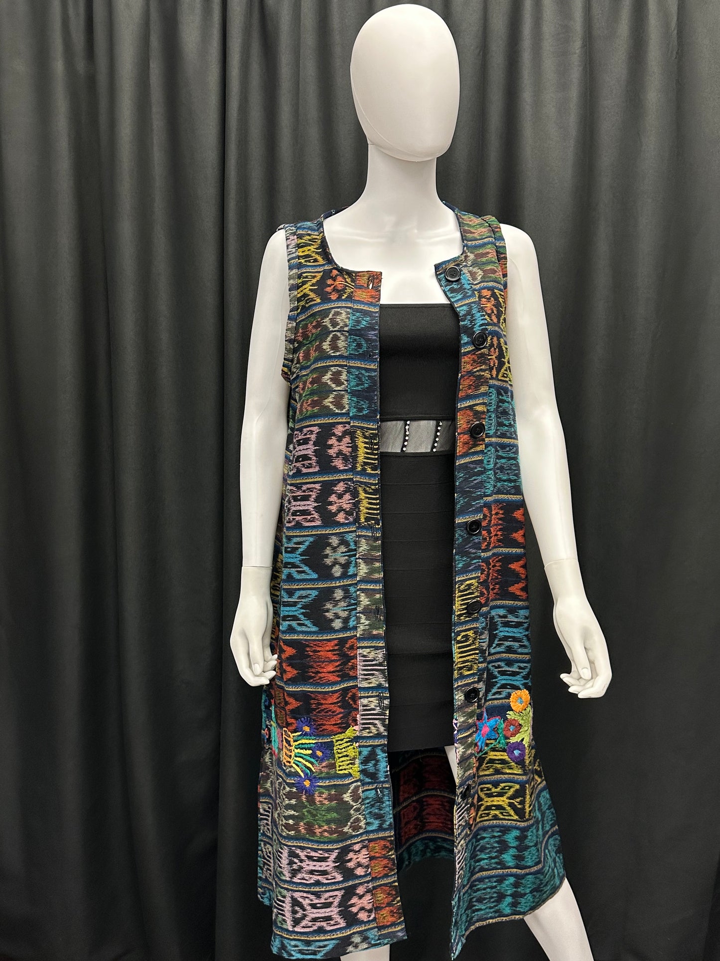 Women's Guatemalan Patchwork Sleeveless Kimono