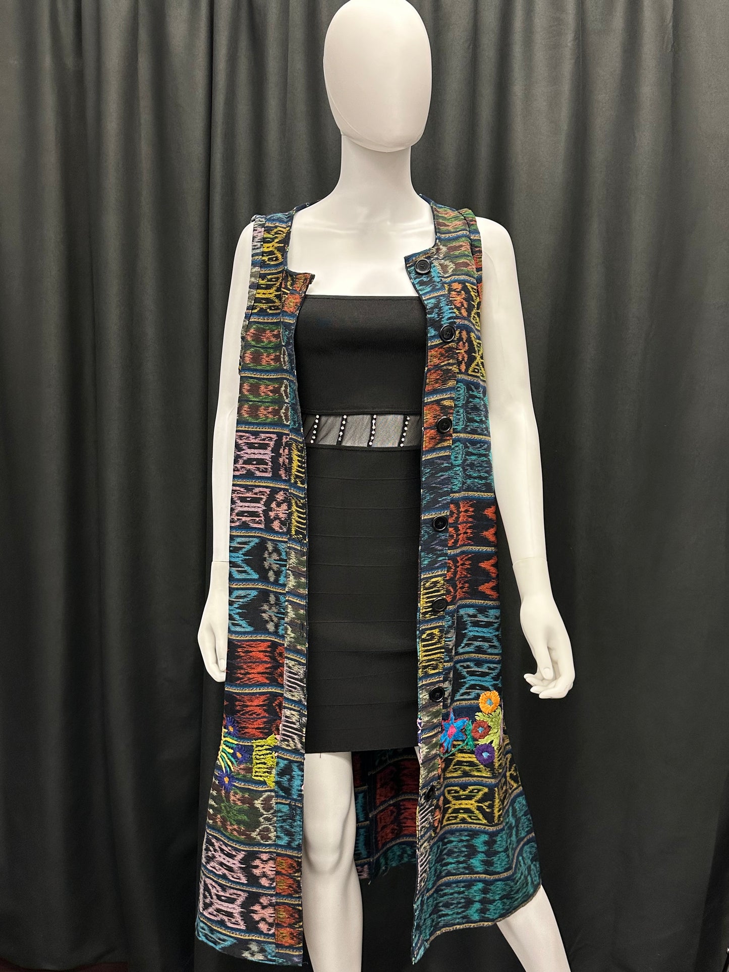 Women's Guatemalan Patchwork Sleeveless Kimono